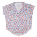 NEXT Womens Blue & Red Floral Pattern Shirt M Cotton Blend Relaxed Fit Casual
