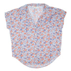 NEXT Womens Blue & Red Floral Pattern Shirt M Cotton Blend Relaxed Fit Casual