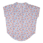 NEXT Womens Blue & Red Floral Pattern Shirt M Cotton Blend Relaxed Fit Casual