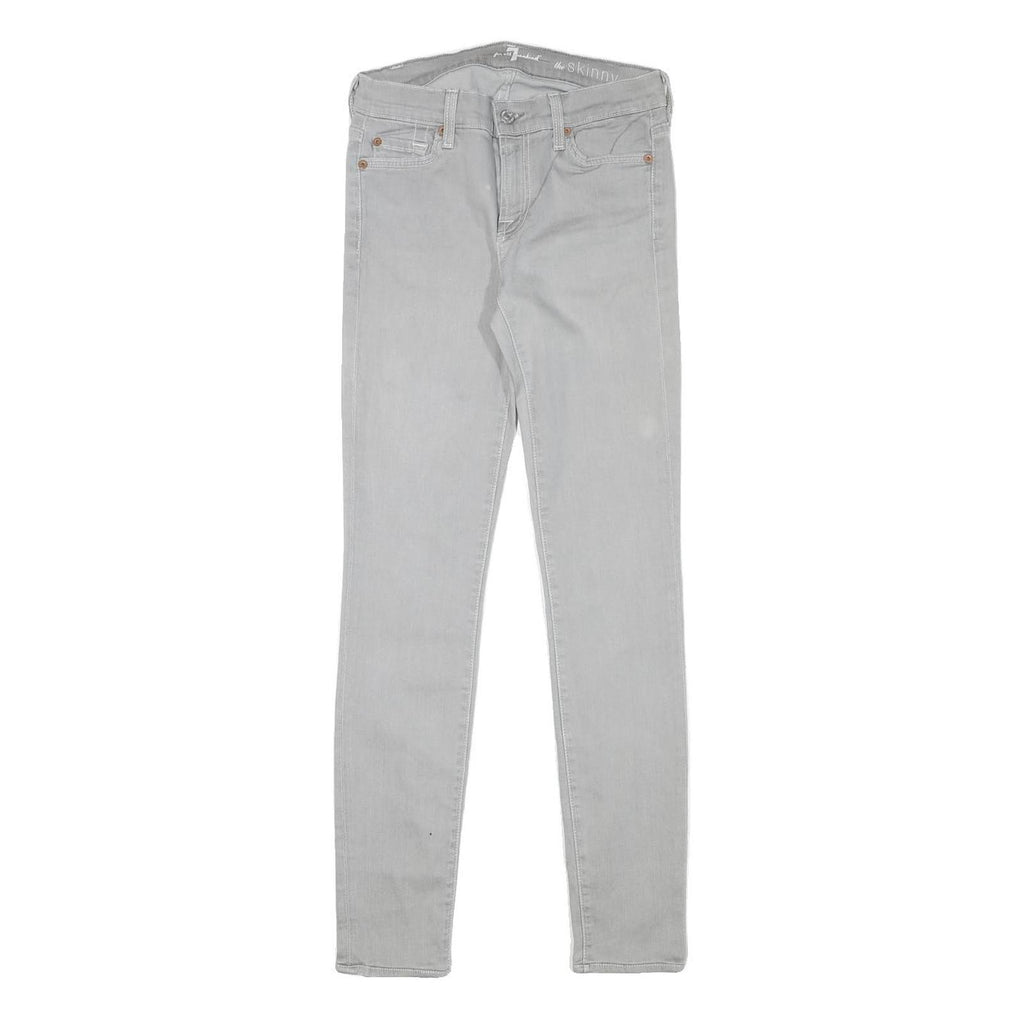 7 FOR ALL MANKIND Womens Slim Skinny Denim Light W26 L27 Cotton Blend Zip Jeans
