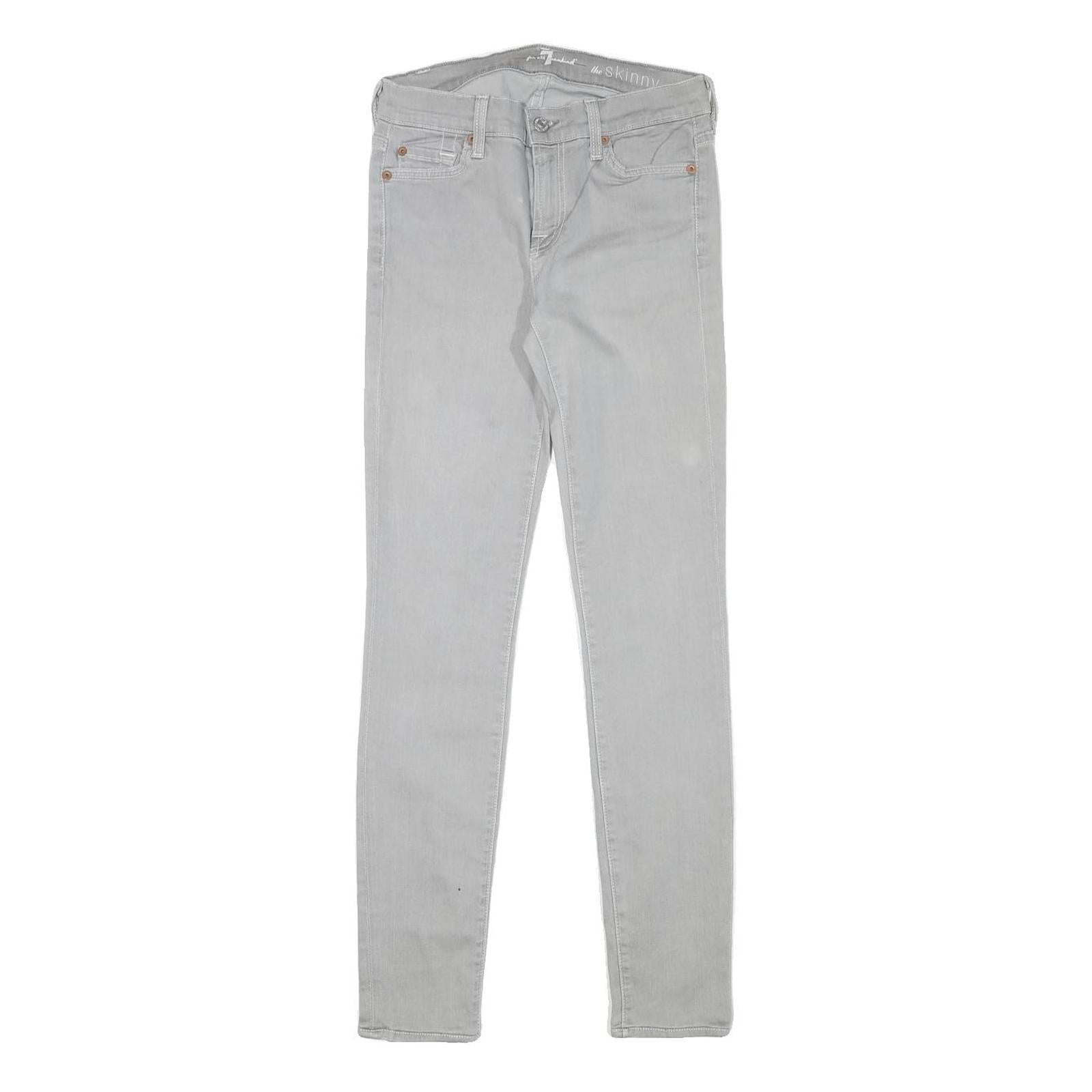 7 FOR ALL MANKIND Womens Slim Skinny Denim Light W26 L27 Cotton Blend Zip Jeans