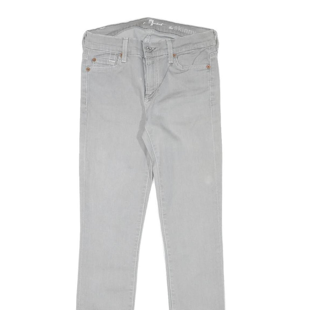7 FOR ALL MANKIND Womens Slim Skinny Denim Light W26 L27 Cotton Blend Zip Jeans