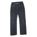 Womens Dark Blue Regular Fit Straight Denim Jeans Cotton Blend Zip W26 L28
