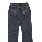 Womens Dark Blue Regular Fit Straight Denim Jeans Cotton Blend Zip W26 L28