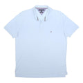 TOMMY HILFIGER Mens Light Blue Polo Shirt XL Cotton Short Sleeve Basic