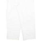 Womens White Relaxed Fit Cotton Blend Trousers W32 L25 Zip Closure