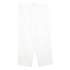 Womens White Relaxed Fit Cotton Blend Trousers W32 L25 Zip Closure