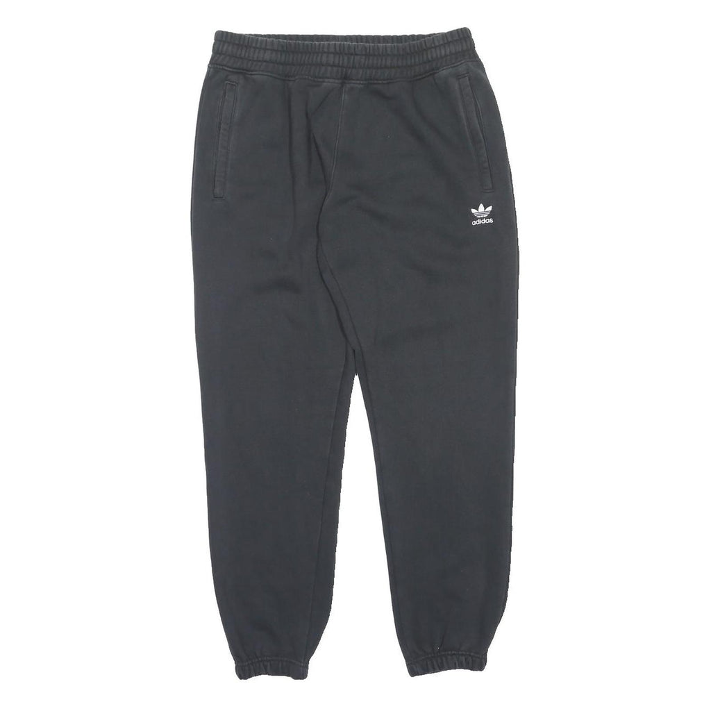 ADIDAS Mens Joggers Black L W32 L30 Classic Tapered Cotton Blend Casual