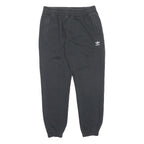 ADIDAS Mens Joggers Black L W32 L30 Classic Tapered Cotton Blend Casual