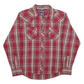 WRANGLER Mens Red & White Check Shirt L Long Sleeve Button Casual Cotton Blend