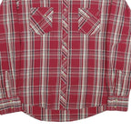 WRANGLER Mens Red & White Check Shirt L Long Sleeve Button Casual Cotton Blend