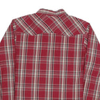 WRANGLER Mens Red & White Check Shirt L Long Sleeve Button Casual Cotton Blend