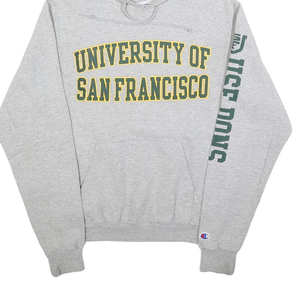 CHAMPION Mens Grey University Of San Francisco Pullover Hoodie S USF Logo