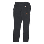 CARHARTT Mens Cotton Blend Black Slim Fit Trousers W28 L30 Workwear Zip Pocket