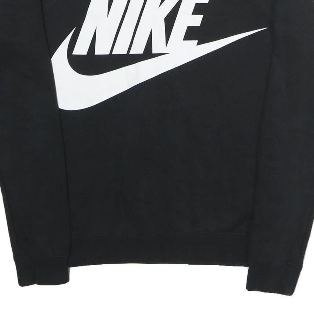 NIKE Mens Black Crew Neck S Cotton Blend Pullover Sweatshirt Bold Logo