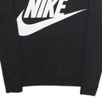 NIKE Mens Black Crew Neck S Cotton Blend Pullover Sweatshirt Bold Logo