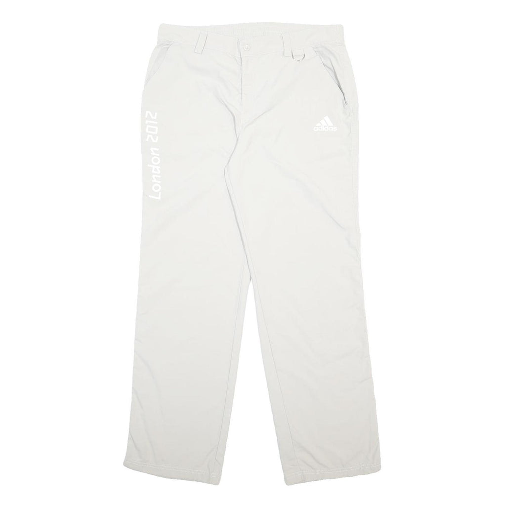 ADIDAS Mens Polyamide White Relaxed Straight Trousers W34 L31 London 2012