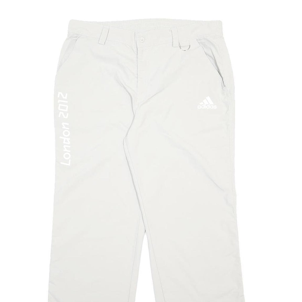 ADIDAS Mens Polyamide White Relaxed Straight Trousers W34 L31 London 2012