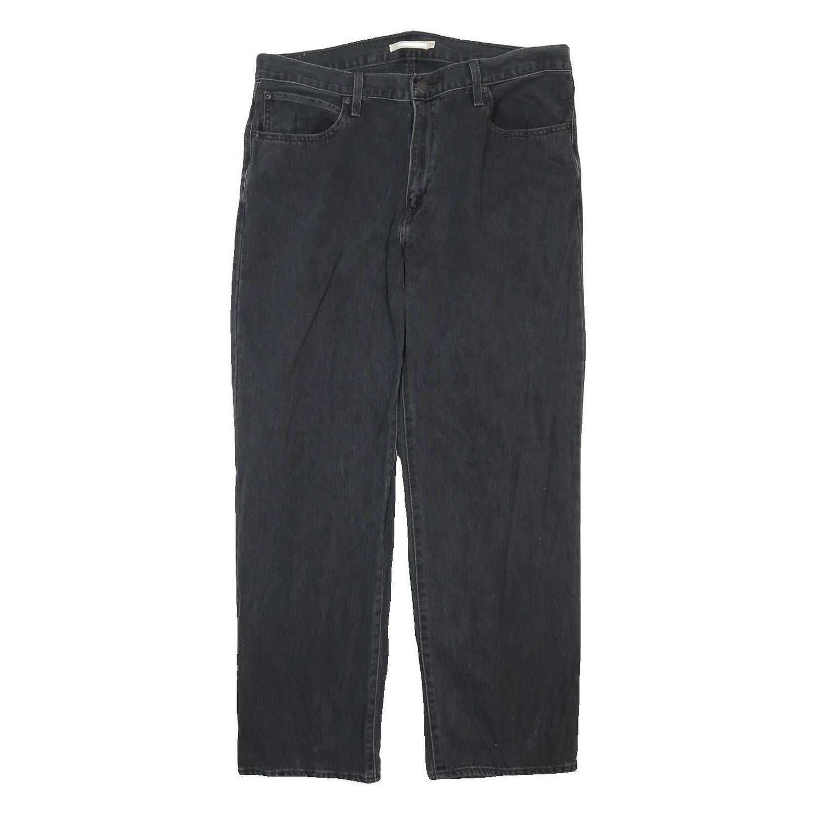 LEVI'S 528 Mens Jeans Black Regular Straight Denim Dark W36 L41 Zip Cotton Blend