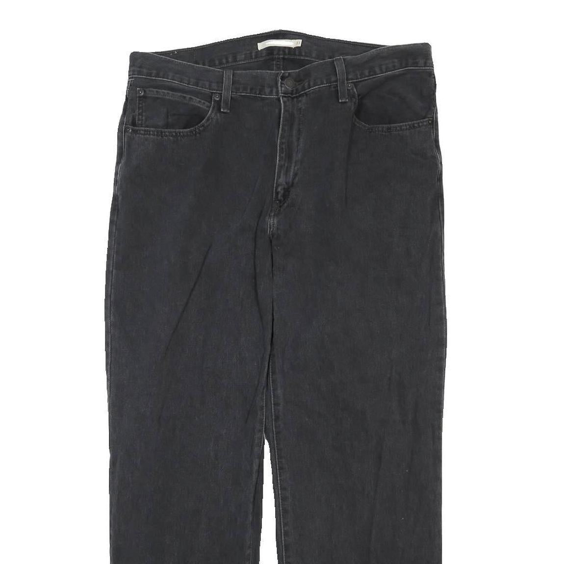 LEVI'S 528 Mens Jeans Black Regular Straight Denim Dark W36 L41 Zip Cotton Blend