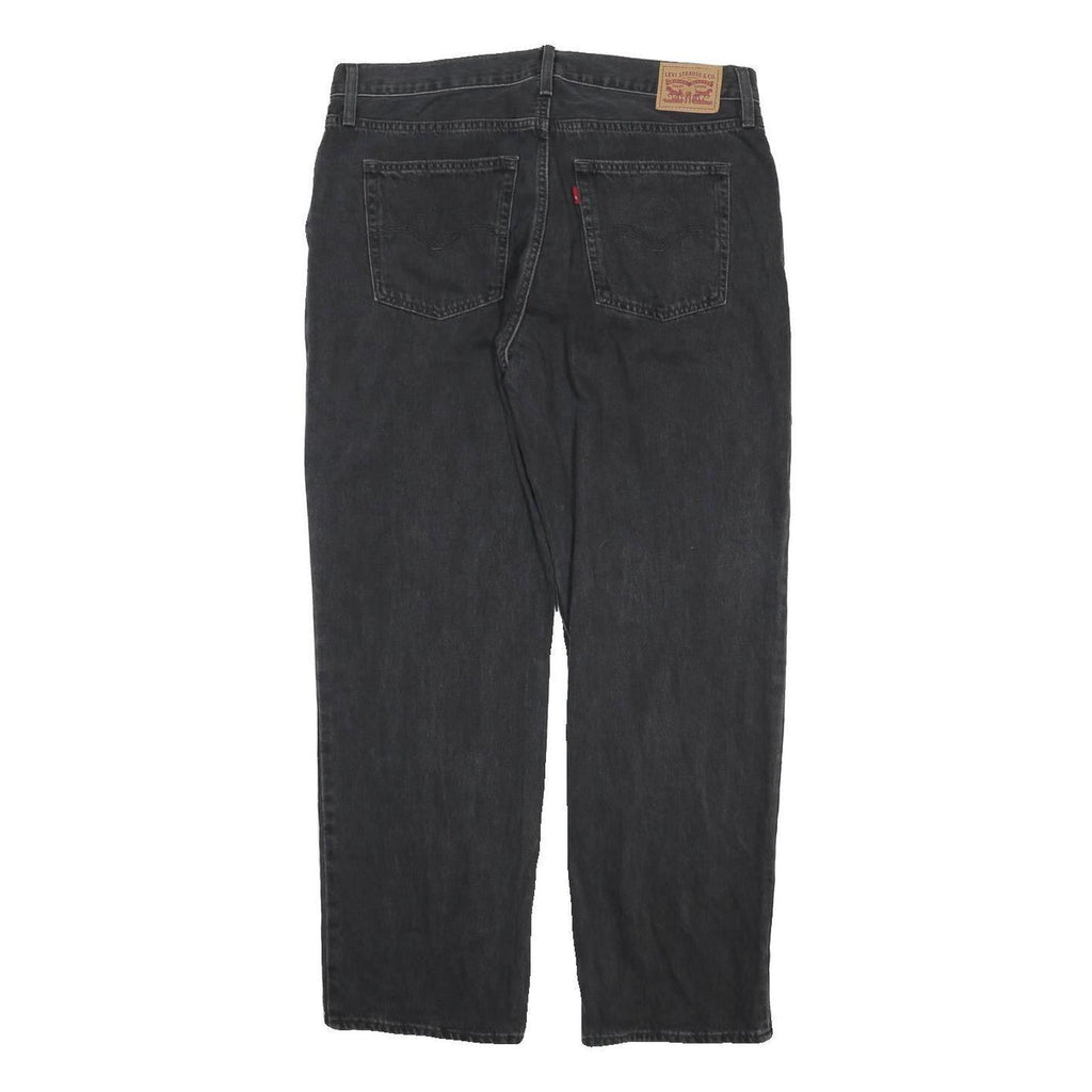 LEVI'S 528 Mens Jeans Black Regular Straight Denim Dark W36 L41 Zip Cotton Blend