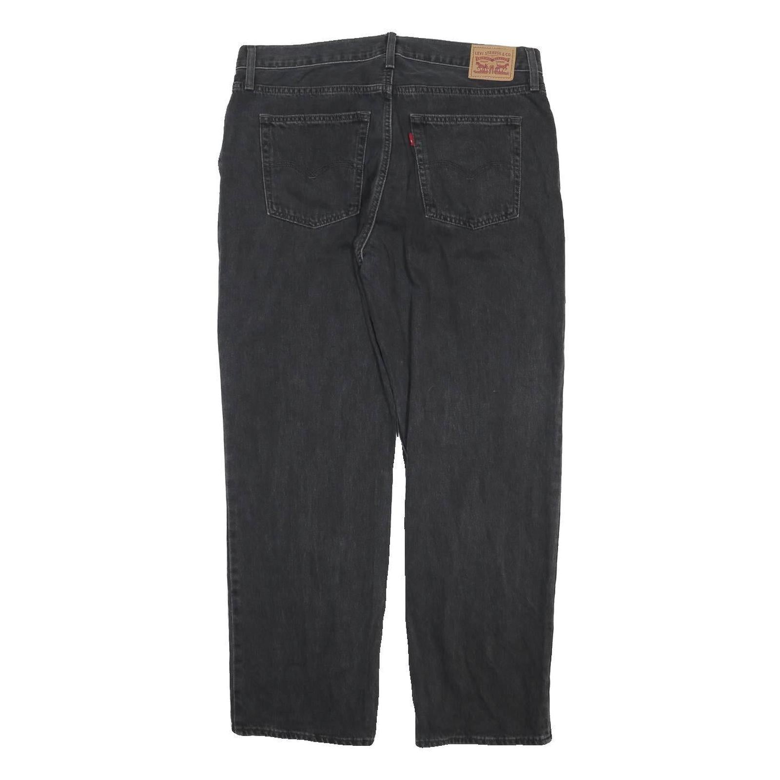 LEVI'S 528 Mens Jeans Black Regular Straight Denim Dark W36 L41 Zip Cotton Blend