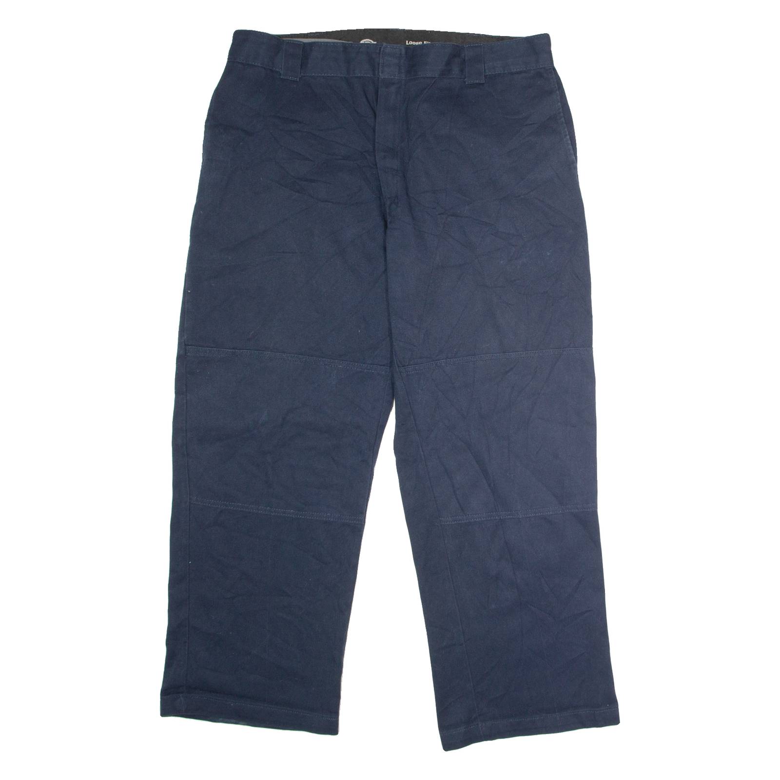 DICKIES Flex Workwear Mens Twill Trousers Blue Loose Straight W38 L30