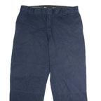 DICKIES Flex Workwear Mens Twill Trousers Blue Loose Straight W38 L30