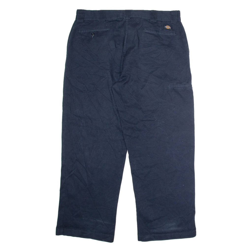 DICKIES Flex Workwear Mens Twill Trousers Blue Loose Straight W38 L30