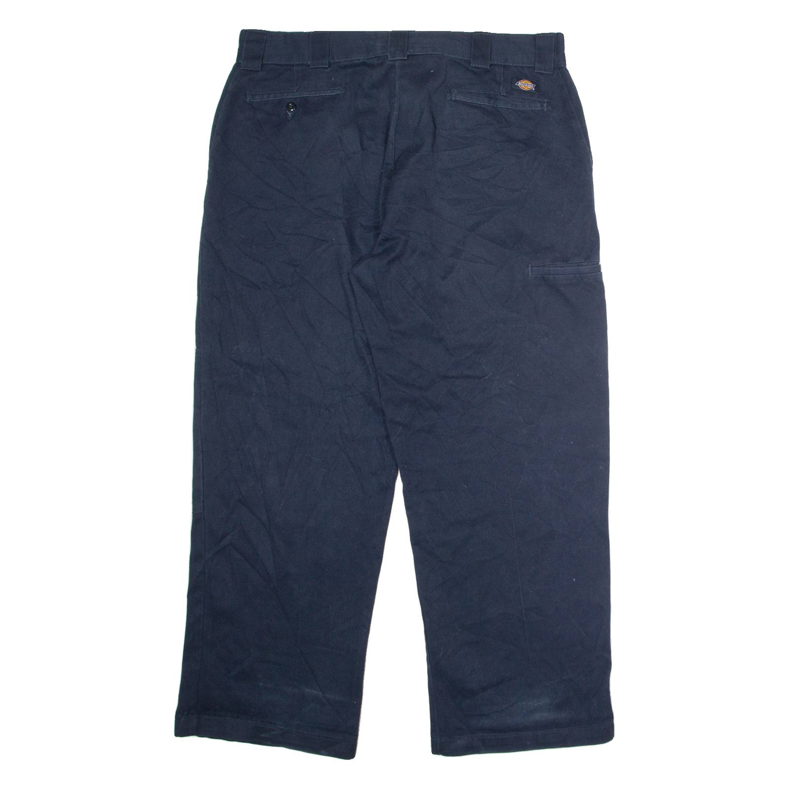 DICKIES Flex Workwear Mens Twill Trousers Blue Loose Straight W38 L30