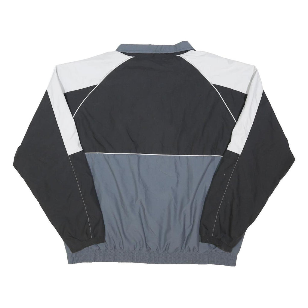 LEE Mens Black & Grey Zip Front Track Jacket XL Polyester Blend Colourblock