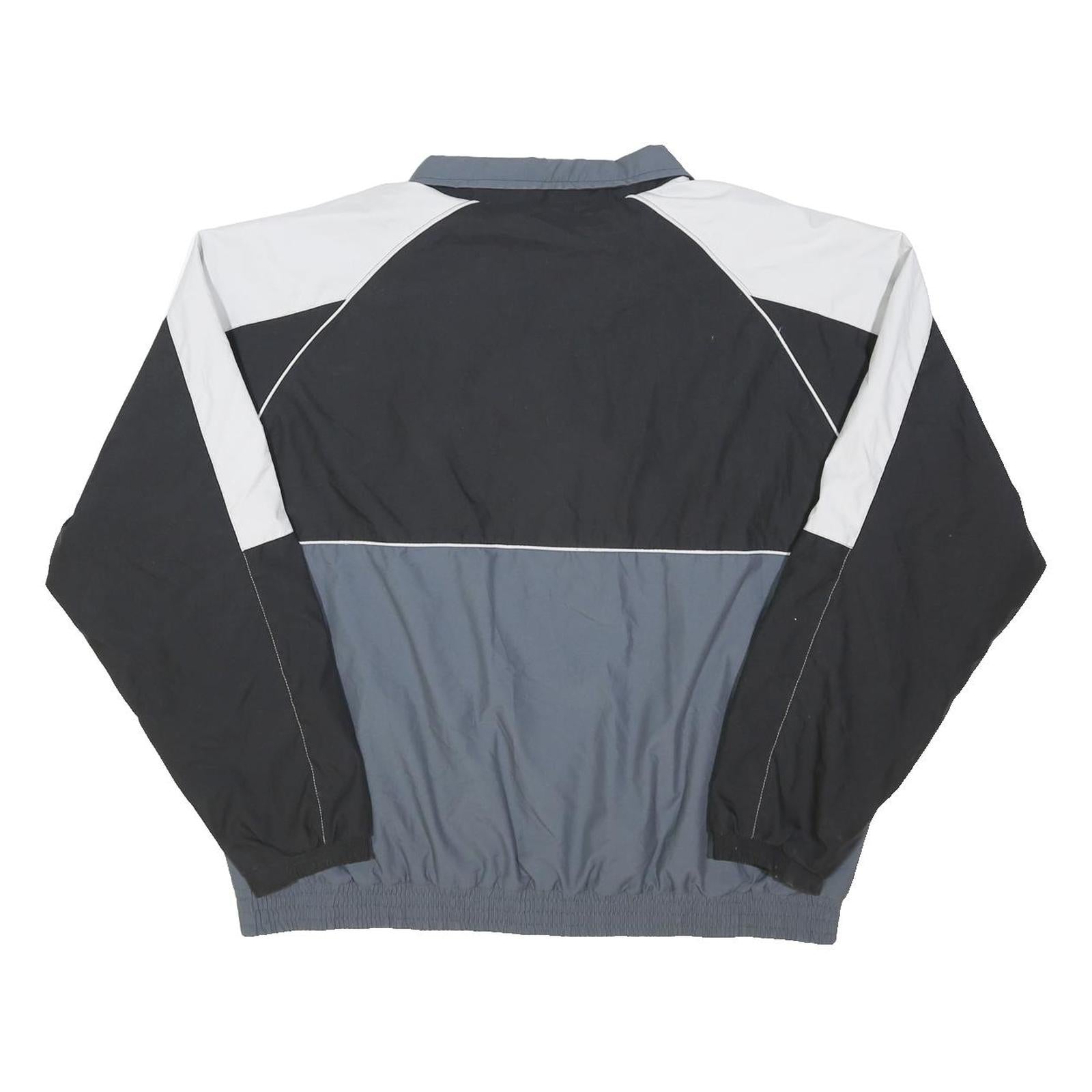 LEE Mens Black & Grey Zip Front Track Jacket XL Polyester Blend Colourblock