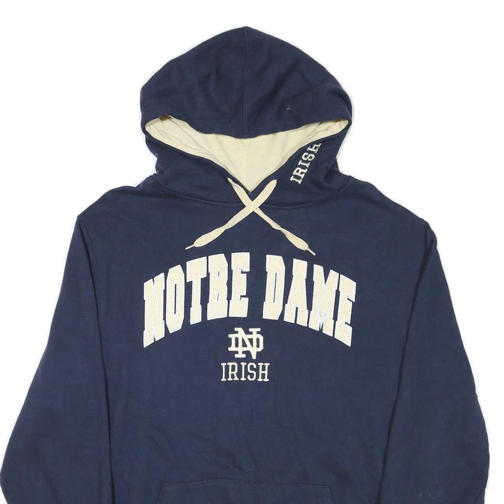 STADIUM Mens Navy Blue Notre Dame Irish Pullover Hoodie L Cotton Blend Casual