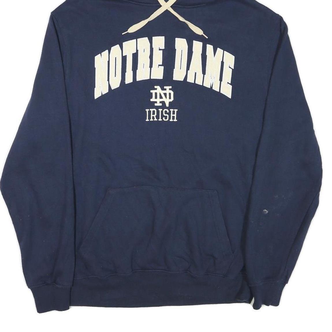 STADIUM Mens Navy Blue Notre Dame Irish Pullover Hoodie L Cotton Blend Casual