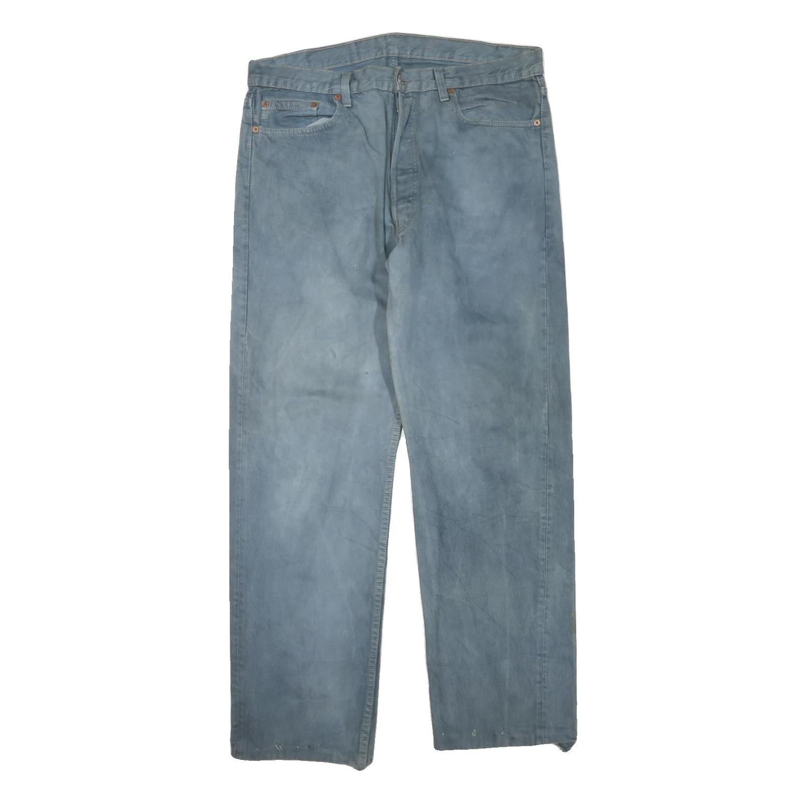 LEVI'S 501 Mens Regular Cotton Blend Denim Light W38 L30 Classic Button Fly