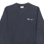 CHAMPION REVERSE WEAVE Mens Navy Blue Crew Neck Sweatshirt S Logo Embroidered