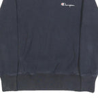 CHAMPION REVERSE WEAVE Mens Navy Blue Crew Neck Sweatshirt S Logo Embroidered