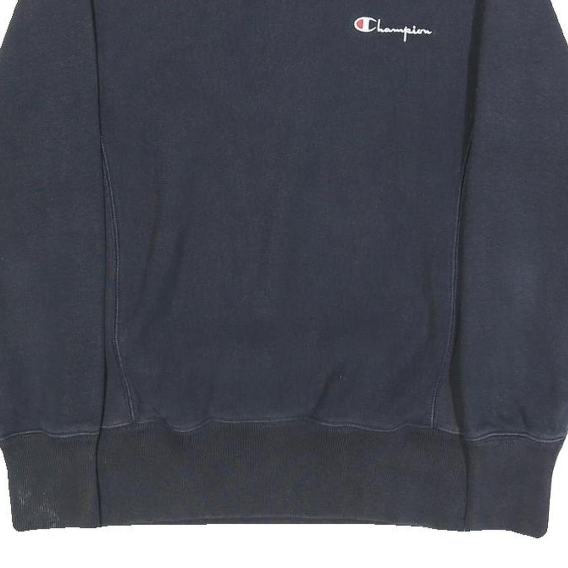 CHAMPION REVERSE WEAVE Mens Navy Blue Crew Neck Sweatshirt S Logo Embroidered
