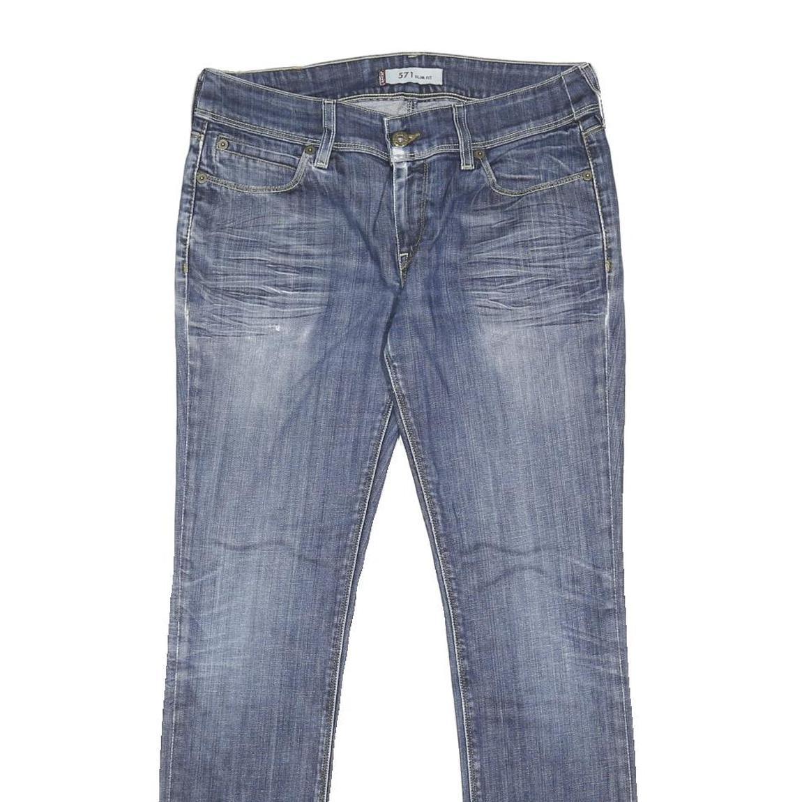 LEVI'S 571 Womens Slim Blue Denim Medium Wash W32 L30 Slim Fit Jeans