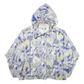 DAMART Womens Blue & Beige Nautical Print Jacket UK 6 Nylon Zip Hooded Casual