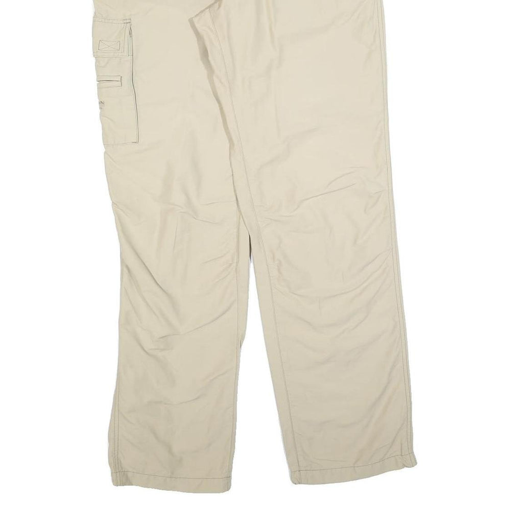 TENSON Mens Polyester Blend Beige Regular Cargo Zip Trousers W34 L34 Relaxed Fit