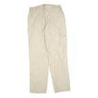 TENSON Mens Polyester Blend Beige Regular Cargo Zip Trousers W34 L34 Relaxed Fit