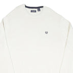 CHAPS Mens White Plain Cotton Blend Jumper Crew Neck Basic Knit 2XL Classic Fit