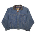 INTERNATIONAL DENIM Mens Blue Denim Button Jacket 2XL Cotton Classic Planet