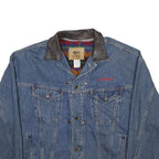 INTERNATIONAL DENIM Mens Blue Denim Button Jacket 2XL Cotton Classic Planet