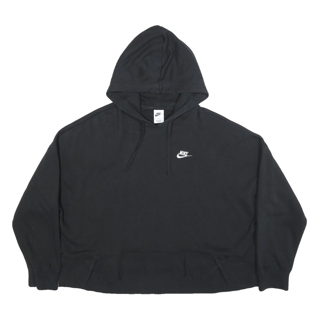 NIKE Womens Black Hoodie Pullover XL Cotton Blend Sportswear Casual