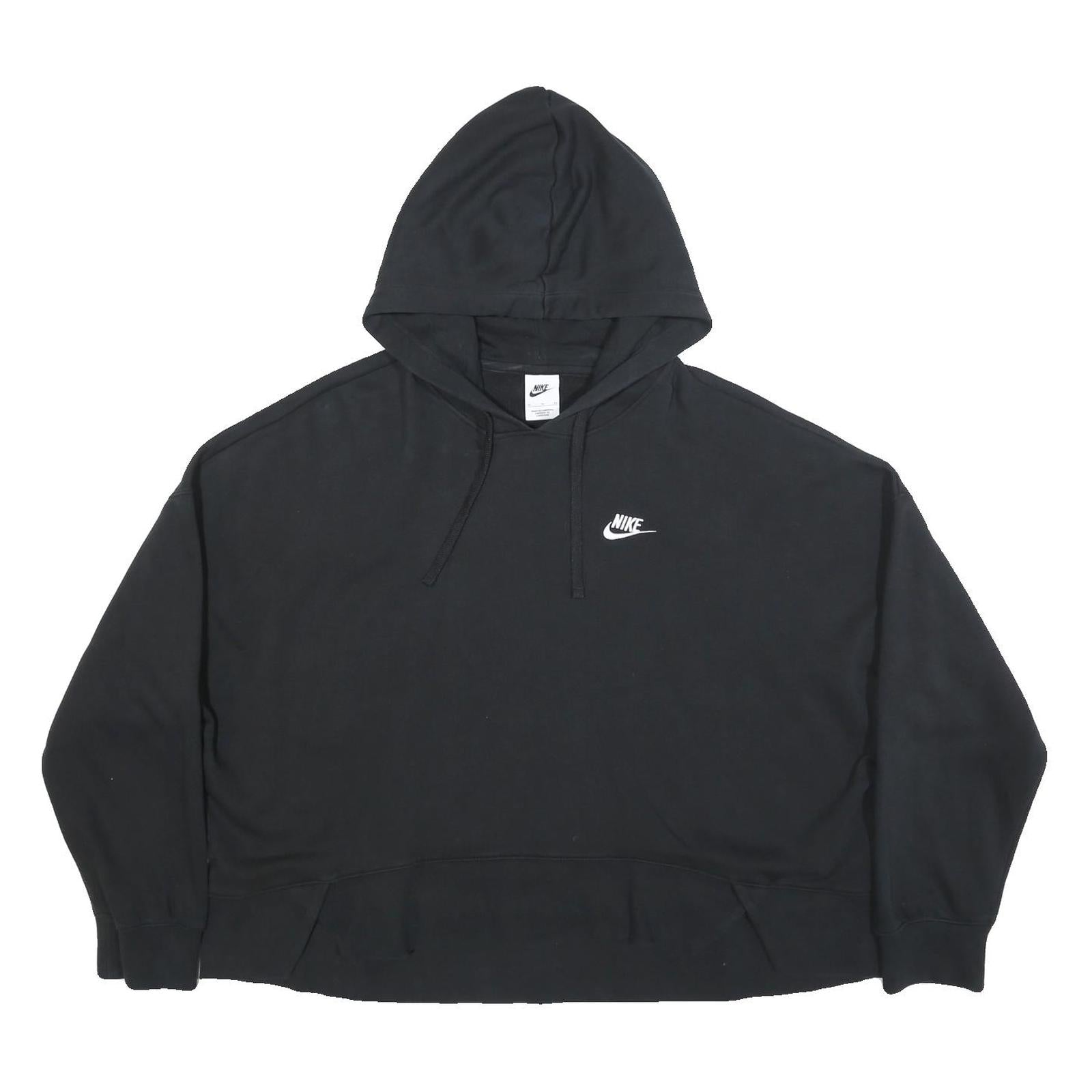 NIKE Womens Black Hoodie Pullover XL Cotton Blend Sportswear Casual