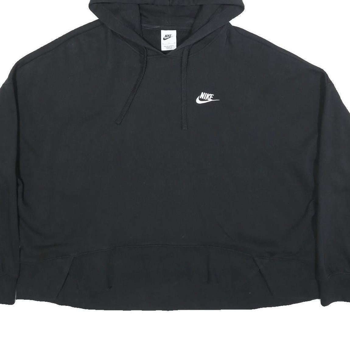 NIKE Womens Black Hoodie Pullover XL Cotton Blend Sportswear Casual