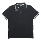 KAPPA Mens Black Polo Shirt Short Sleeve Plain M Cotton Casual Sportswear