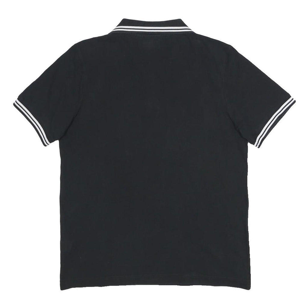 KAPPA Mens Black Polo Shirt Short Sleeve Plain M Cotton Casual Sportswear
